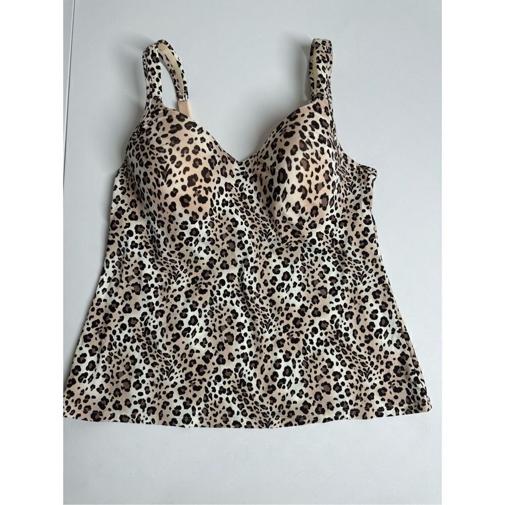 Modern Movement Tankini Swim Top Size M Léopard Print EUC